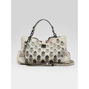 Bottega Veneta Woven Cream and Gray Bag